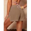 imageSOLY HUX Swim Cover Up Shorts for Women Sheer Split Bikini Shorts Beach SwimwearSolid Khaki