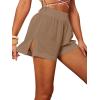 imageSOLY HUX Swim Cover Up Shorts for Women Sheer Split Bikini Shorts Beach SwimwearSolid Khaki