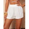 imageSOLY HUX Swim Cover Up Shorts for Women Sheer Split Bikini Shorts Beach SwimwearWhite