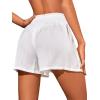 imageSOLY HUX Swim Cover Up Shorts for Women Sheer Split Bikini Shorts Beach SwimwearWhite Solid