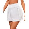 imageSOLY HUX Swim Cover Up Shorts for Women Sheer Split Bikini Shorts Beach SwimwearWhite Solid