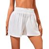 imageSOLY HUX Swim Cover Up Shorts for Women Sheer Split Bikini Shorts Beach SwimwearWhite Solid