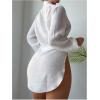 imageSOLY HUX Swim Cover Up for Women Button Down Long Sleeve Split Sheer Kimono Beachwear Swimsuit