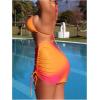 imageSOLY HUX Womens 3 Piece Swimsuit Ombre Halter Triangle Bikini Set Bathing Suit with Cover Up Beach SkirtOrange Ombre