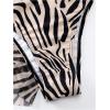 imageSOLY HUX Womens 3 Piece Swimsuit Zebra Striped Halter Bikini Set Bathing Suit with Cover Up Beach SkirtApricot Printed