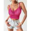 imageSOLY HUX Womens Beach Cover Up Summer Hollow Out Sleeveless Swim Bikini Swimsuit Cover Up TopSolid Hotpink