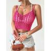 imageSOLY HUX Womens Beach Cover Up Summer Hollow Out Sleeveless Swim Bikini Swimsuit Cover Up TopSolid Hotpink