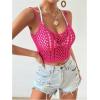 imageSOLY HUX Womens Beach Cover Up Summer Hollow Out Sleeveless Swim Bikini Swimsuit Cover Up TopSolid Hotpink