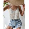 imageSOLY HUX Womens Beach Cover Up Summer Hollow Out Sleeveless Swim Bikini Swimsuit Cover Up TopSolid White