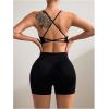 imageSOLY HUX Workout Sets for Women 3 Piece Outfits Seamless Sports Bra and High Waisted Shorts with Bolero Crop TopPure Black