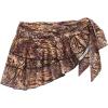 imageSOLY HUX Womens Leopard Print Cover Up Skirts Layered Ruffle Tie Side Wraps BeachwearBrown Leopard