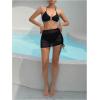 imageSOLY HUX Womens 3 Piece Bikini Set Ring Linked High Cut Halter Swimsuit with Cover Up SkirtPure Black
