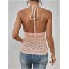 imageSOLY HUX Womens Crochet Tie Front Halter Neck Crop Camisole Top Swimsuit Cover Up BeachwearDusty Pink