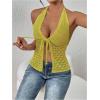imageSOLY HUX Womens Crochet Tie Front Halter Neck Crop Camisole Top Swimsuit Cover Up BeachwearMint Green