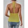 imageSOLY HUX Womens Crochet Tie Front Halter Neck Crop Camisole Top Swimsuit Cover Up BeachwearMint Green