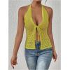 imageSOLY HUX Womens Crochet Tie Front Halter Neck Crop Camisole Top Swimsuit Cover Up BeachwearMint Green