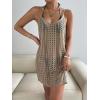 imageSOLY HUX Womens Hollow Out Cover Up Dress Spaghetti Strap Swimsuit Bathing SuitSolid Khaki