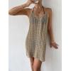 imageSOLY HUX Womens Hollow Out Cover Up Dress Spaghetti Strap Swimsuit Bathing SuitSolid Khaki