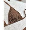 imageSOLY HUX Womens Plus Size Bathing Suits 3 Piece Swimsuits Triangle String Bikini with Cover Up SkirtsCoffee Brown