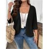 imageSOLY HUX Womens Plus Size Open Front Cardigan Lightweight 34 Sleeve Casual Summer CardigansSolid Black