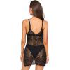 imageSOLY HUX Womens Spaghetti Strap Hollow Out Split Hem Beach Swimsuit Bikini Cover UpBlack