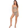 imageSOLY HUX Womens Spaghetti Strap Hollow Out Split Hem Beach Swimsuit Bikini Cover UpKhaki Plain