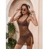 imageSOLY HUX Womens Spaghetti Strap Hollow Out Split Hem Beach Swimsuit Bikini Cover UpRust Brown