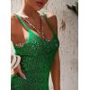 imageSOLY HUX Womens Spaghetti Strap Hollow Out Split Hem Beach Swimsuit Bikini Cover UpSolid Green