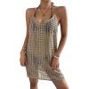 imageSOLY HUX Womens Hollow Out Cover Up Dress Spaghetti Strap Swimsuit Bathing SuitSolid Khaki