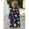 imageSOLY HUX Girls Floral Print Sheer Open Front Swim Cover Up 34 Sleeve Beach Kimono SwimsuitsMulti Floral