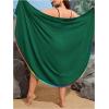 imageSOLY HUX Swim Cover Up for Women Plus Size Tassel Trim Wrap Spaghetti Strap Dress Swimsuit Bathing SuitPlain Dark Green