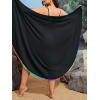 imageSOLY HUX Swim Cover Up for Women Plus Size Tassel Trim Wrap Spaghetti Strap Dress Swimsuit Bathing SuitSolid Black