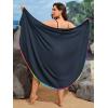 imageSOLY HUX Swim Cover Up for Women Plus Size Tassel Trim Wrap Spaghetti Strap Dress Swimsuit Bathing SuitSolid Dark Blue