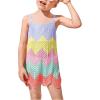 imageSOLY HUX Toddler Girls Color Cable Knit Swimsuit Cover up Short Beach Cami DressBlue Yellow Multi