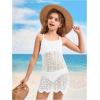 imageSOLY HUX Toddler Girls Color Cable Knit Swimsuit Cover up Short Beach Cami DressSolid White