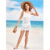 imageSOLY HUX Toddler Girls Color Cable Knit Swimsuit Cover up Short Beach Cami DressSolid White