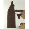 imageSOLY HUX Womens 3 Piece Swimsuit Bandeau Bikini Set Bathing Suit with Cover Up DressSolid Khaki