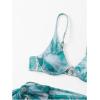 imageSOLY HUX Womens 3 Piece Swimsuit Marble Print Underwire Bikini Set Bathing Suit with Sarong Wraps Cover UpCadet Blue Marble