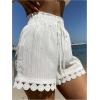 imageSOLY HUX Womens Beach Shorts Elastic Waist Drawstring Swimsuit Cover Up Vacation OutfitsSolid White