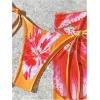 imageSOLY HUX Womens Floral Print Bikini Set Halter String High Cut Bathing Suit with Cover Up SkirtsOrange Floral