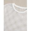 imageSOLY HUX Womens Hollow Out Swimsuits Cover Ups Mesh Sheer Short Sleeve Beach Bikini Swimwear Cover Up DressSolid White