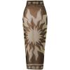 imageSOLY HUX Womens One Piece Swimsuit Deep V Neck Bathing Suit with Printed Beach Cover Up SkirtBrown Printed