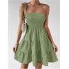 imageSOLY HUX Womens Tube Top Dresses for Women Beach Cover Ups Strapless Mini Dress Basic Solid SundressPlain Green