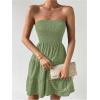 imageSOLY HUX Womens Tube Top Dresses for Women Beach Cover Ups Strapless Mini Dress Basic Solid SundressPlain Green