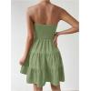imageSOLY HUX Womens Tube Top Dresses for Women Beach Cover Ups Strapless Mini Dress Basic Solid SundressPlain Green