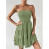 imageSOLY HUX Womens Tube Top Dresses for Women Beach Cover Ups Strapless Mini Dress Basic Solid SundressPlain Green