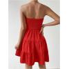 imageSOLY HUX Womens Tube Top Dresses for Women Beach Cover Ups Strapless Mini Dress Basic Solid SundressPlain Red