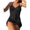imageSOLY HUX Womens Cover Up Dress Halter Drawstring Side Backless Swimsuit Bathing Suit Solid Black Small