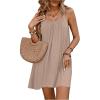 imageSOLY HUX Womens Cover Up Dress Sleeveless Summer Beach Swimsuit Bathing SuitPlain Khaki