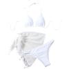 imageSOLY HUX Womens Halter Triangle Bikini Bathing Suit with Beach Cover Up 3 Piece Swimsuits White S